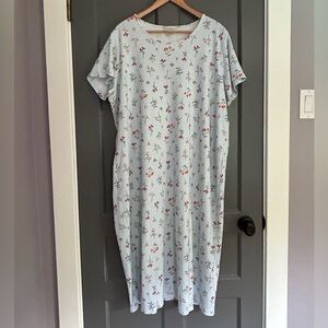Lands End Plus Size Cotton Short Sleeve Midcalf Nightgown